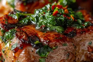 CHULETAS DE CERDO CON SALSA DE CILANTRO